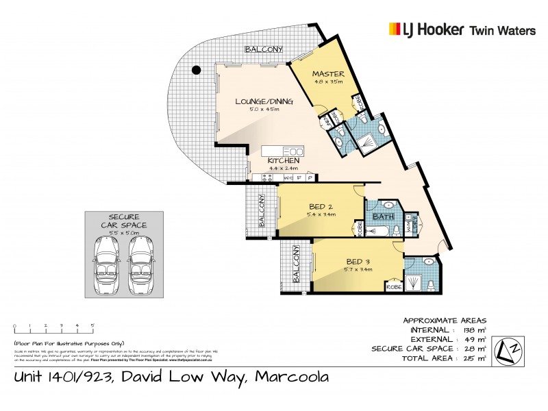1401/923 David Low Way, Marcoola QLD 4564 Floorplan