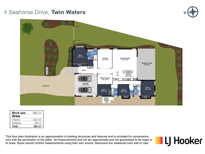 4 Seahorse Drive, Twin Waters QLD 4564 Floorplan