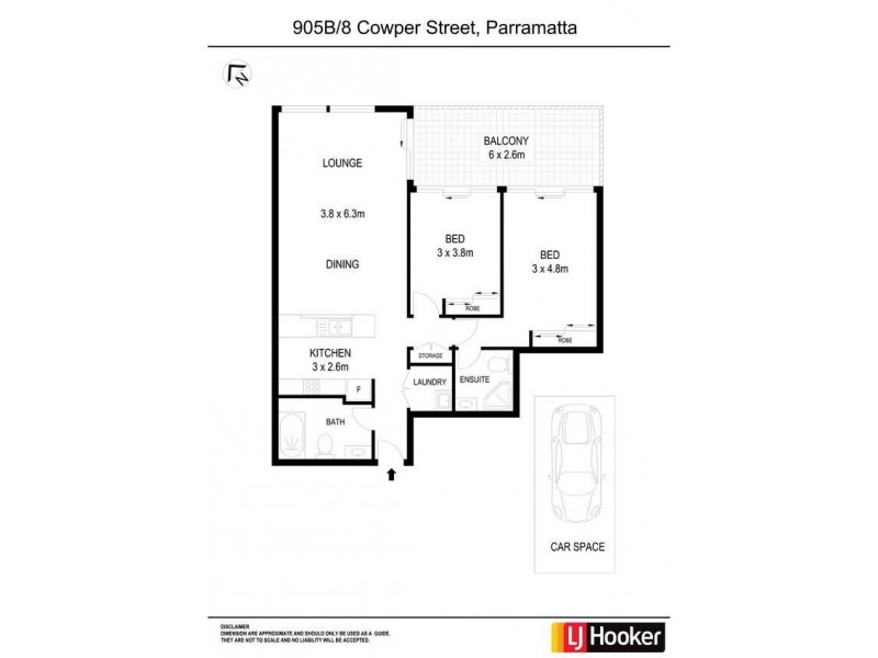 905B/8 Cowper Street, Parramatta NSW 2150 Floorplan