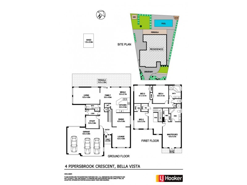 4 Pipersbrook Crescent, Bella Vista NSW 2153 Floorplan
