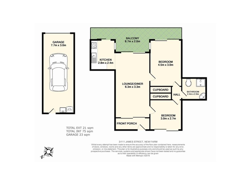 3/111 James Street, New Farm QLD 4005 Floorplan