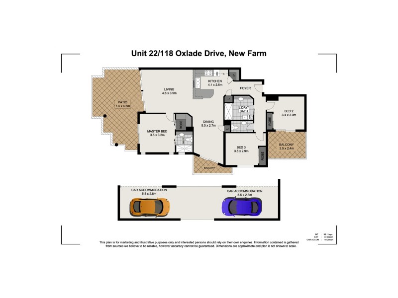 22/118 Oxlade Drive, New Farm QLD 4005 Floorplan
