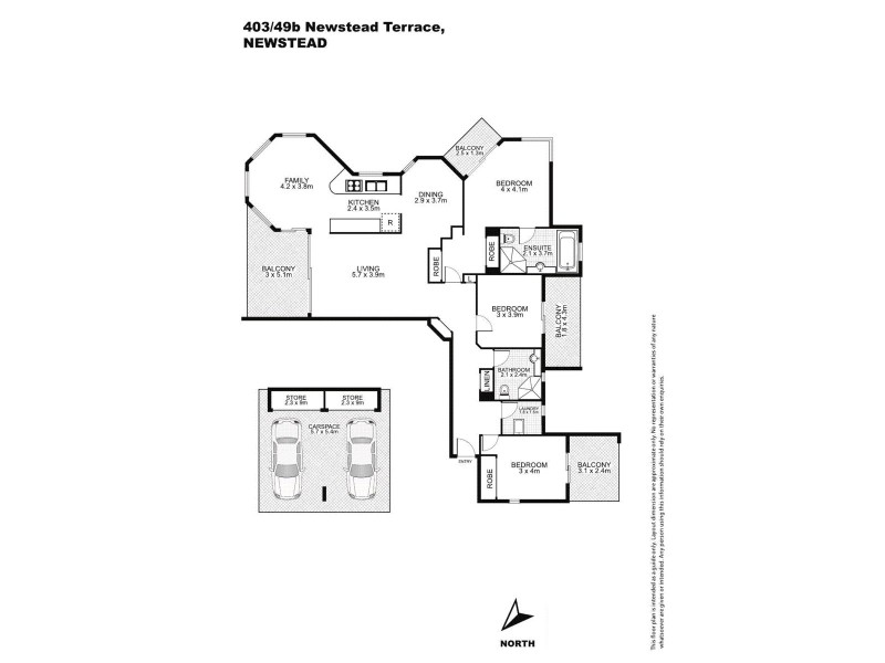 403/49B Newstead Terrace, Newstead QLD 4006 Floorplan