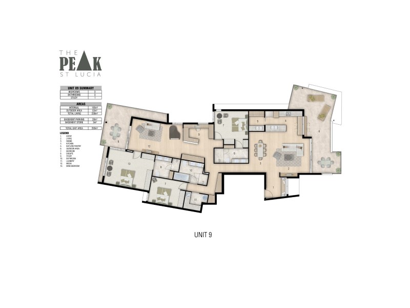 9/56 Bellevue Terrace, St Lucia QLD 4067 Floorplan