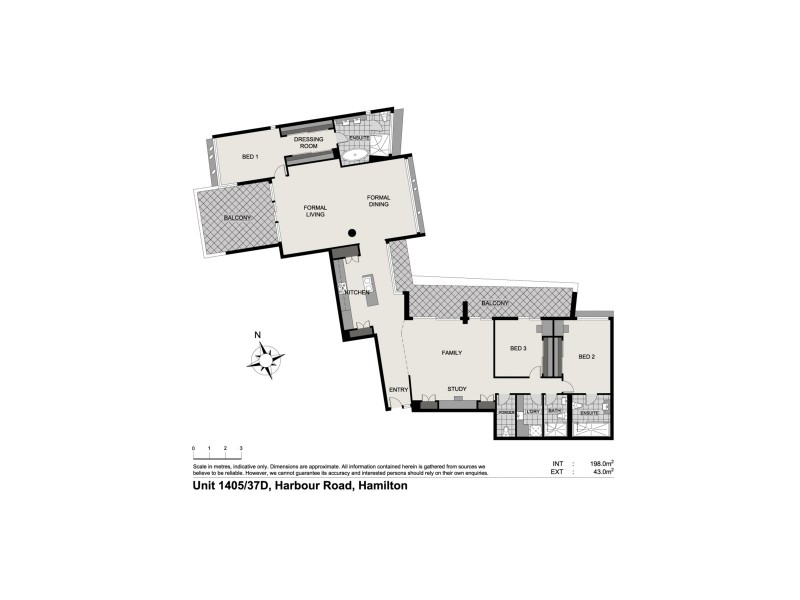 1405/37D Harbour Road, Hamilton QLD 4007 Floorplan