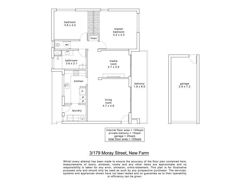 3/179 Moray Street, New Farm QLD 4005 Floorplan