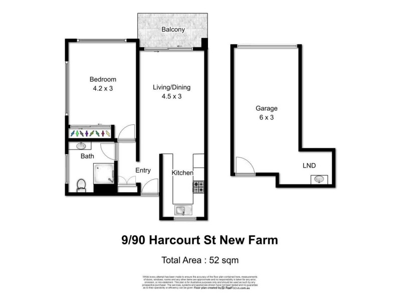 9/90 Harcourt Street, New Farm QLD 4005 Floorplan