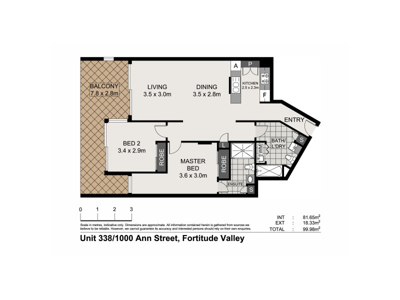 338/1000 Ann Street, Fortitude Valley QLD 4006 Floorplan
