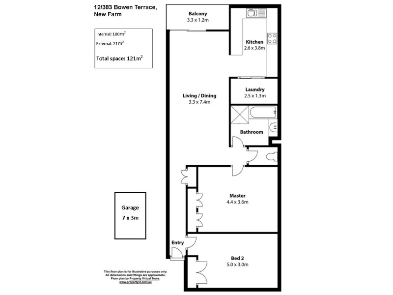 12/383 Bowen Terrace, New Farm QLD 4005 Floorplan