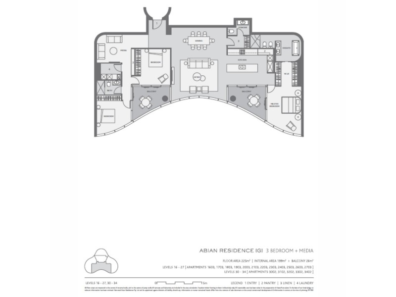 1903/140 Alice Street, Brisbane City QLD 4000 Floorplan