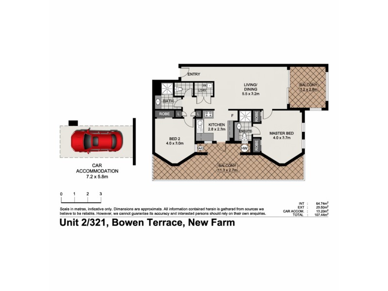 2/321 Bowen Terrace, New Farm QLD 4005 Floorplan
