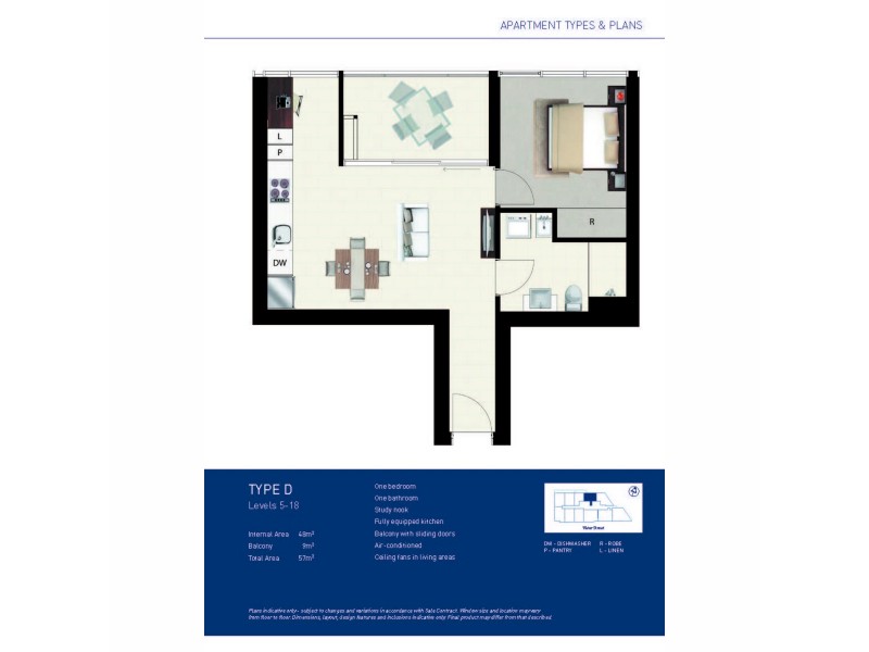 804/348 Water Street, Fortitude Valley QLD 4006 Floorplan