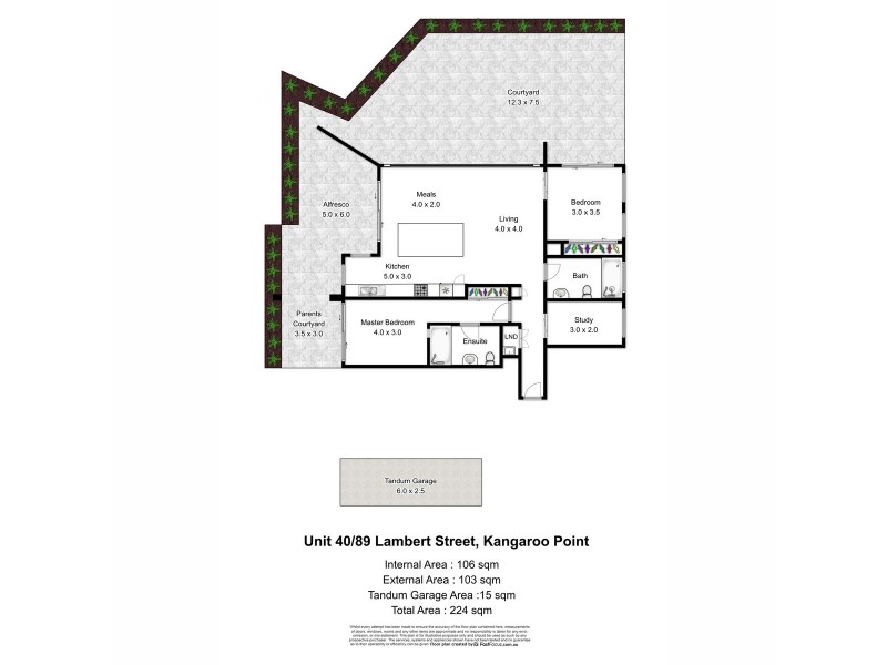 40/89 Lambert Street, Kangaroo Point QLD 4169 Floorplan