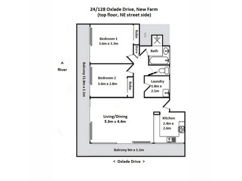 128 Oxlade Drive, New Farm QLD 4005 Floorplan
