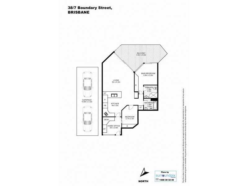 38/7 Boundary Street, Brisbane QLD 4000 Floorplan