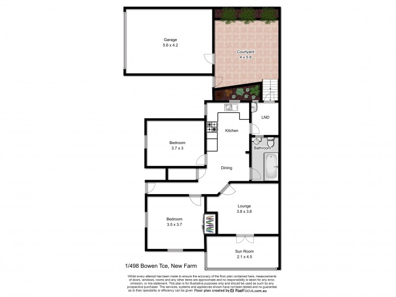1/498 Bowen Terrace, New Farm QLD 4005 Floorplan