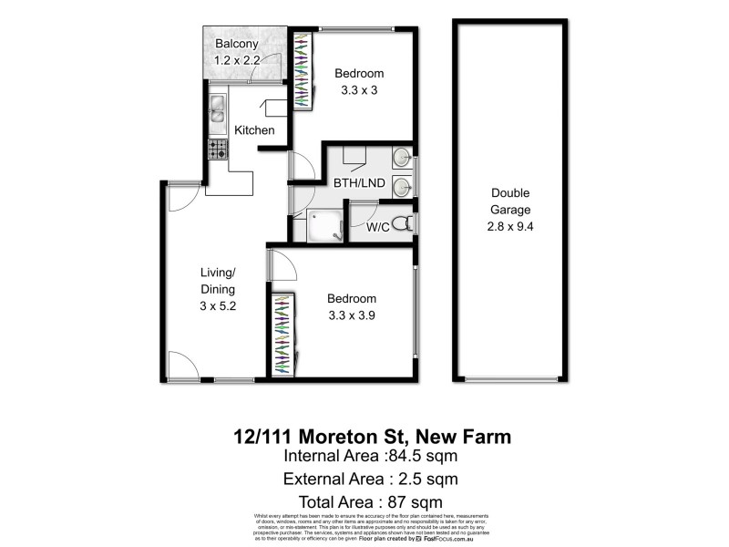 12/111 Moreton Street, New Farm QLD 4005 Floorplan