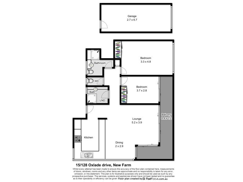 15/128 Oxlade Drive, New Farm QLD 4005 Floorplan