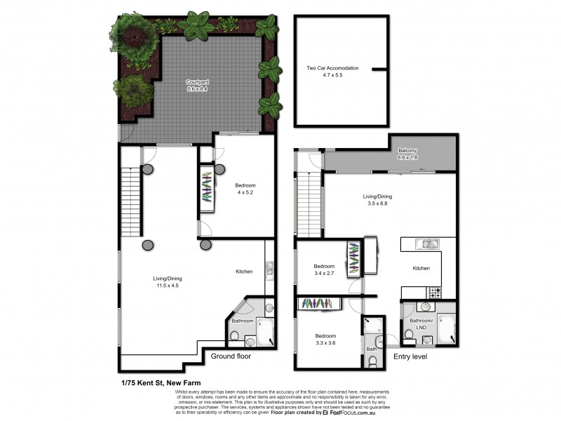 1/75 Kent Street, New Farm QLD 4005 Floorplan