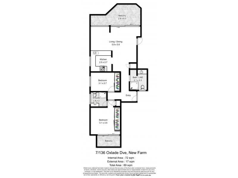 7/136 Oxlade Drive, New Farm QLD 4005 Floorplan