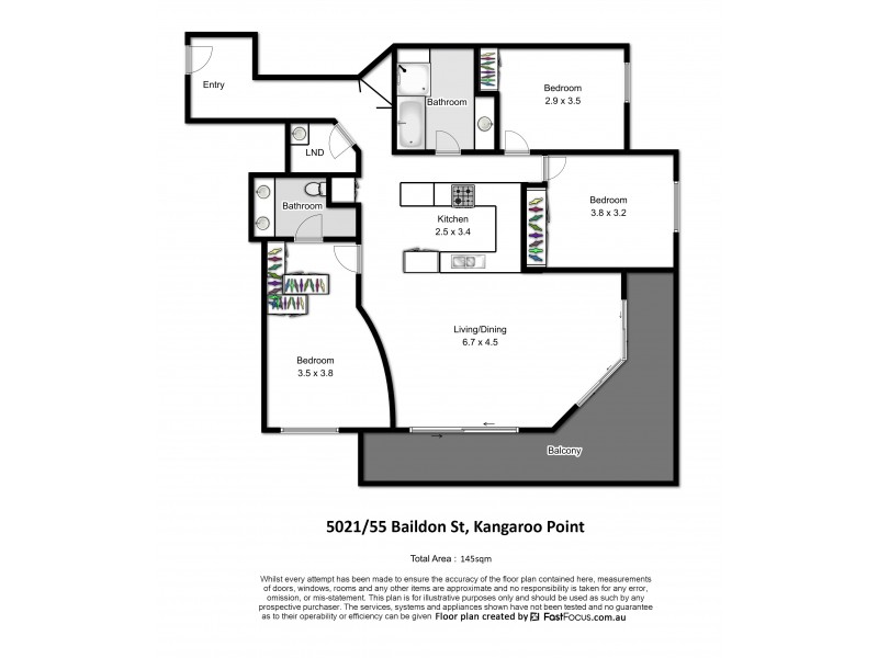 5021/55 Baildon Street, Kangaroo Point QLD 4169 Floorplan
