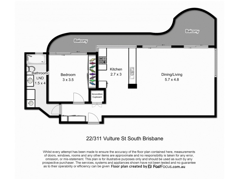 301/311 Vulture Street, South Brisbane QLD 4101 Floorplan