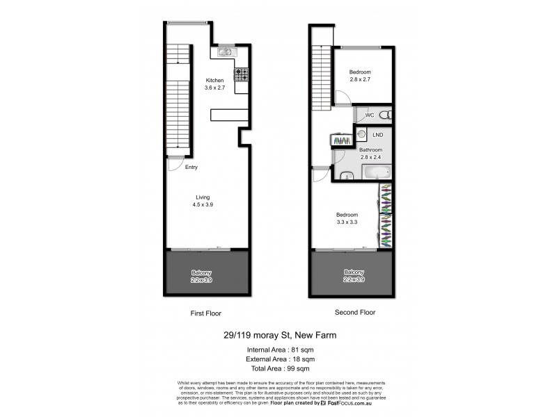 29/119 Moray Street, New Farm QLD 4005 Floorplan
