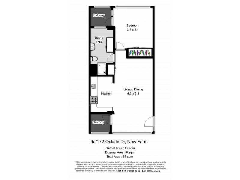 9A/172 Oxlade Drive, New Farm QLD 4005 Floorplan