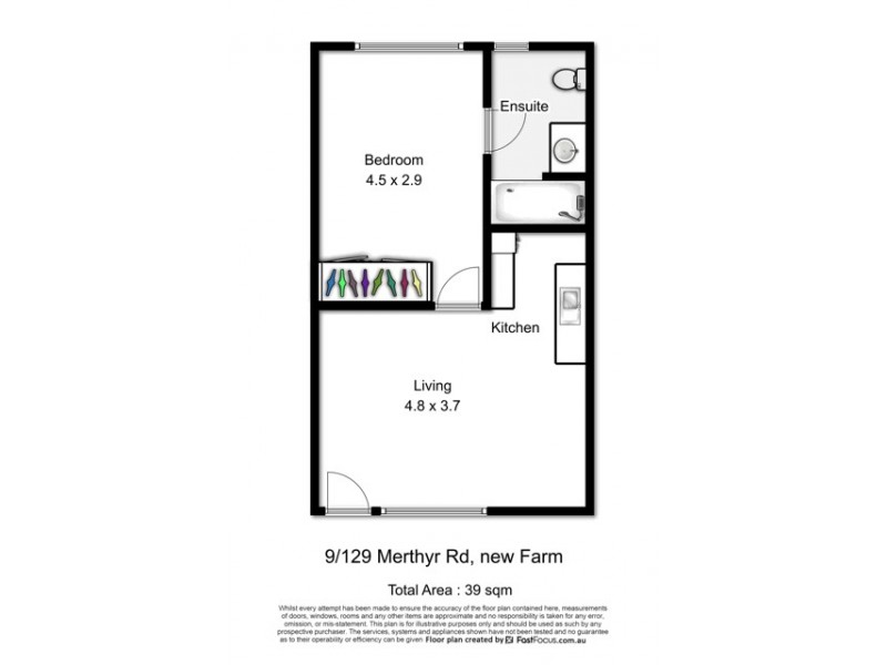 9/129 Merthyr Road, New Farm QLD 4005 Floorplan