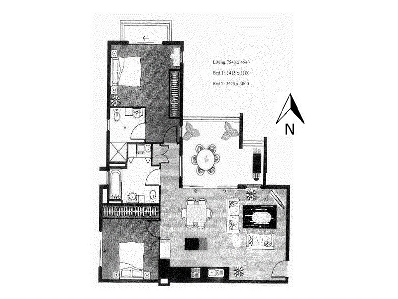 304/42 Newstead Terrace, Newstead QLD 4006 Floorplan