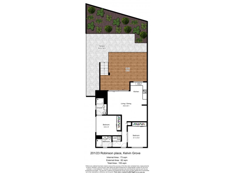 201/23 Robinson Place, Kelvin Grove QLD 4059 Floorplan