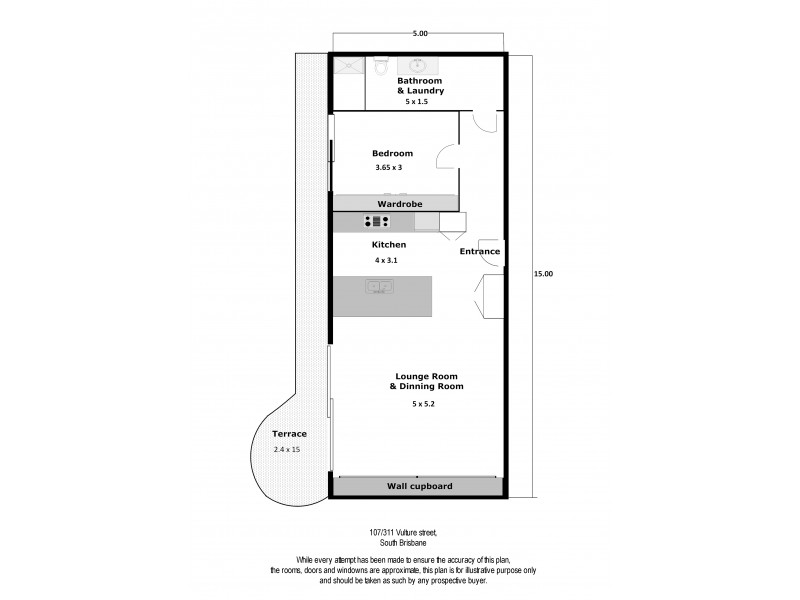 107/311 Vulture Street, South Brisbane QLD 4101 Floorplan