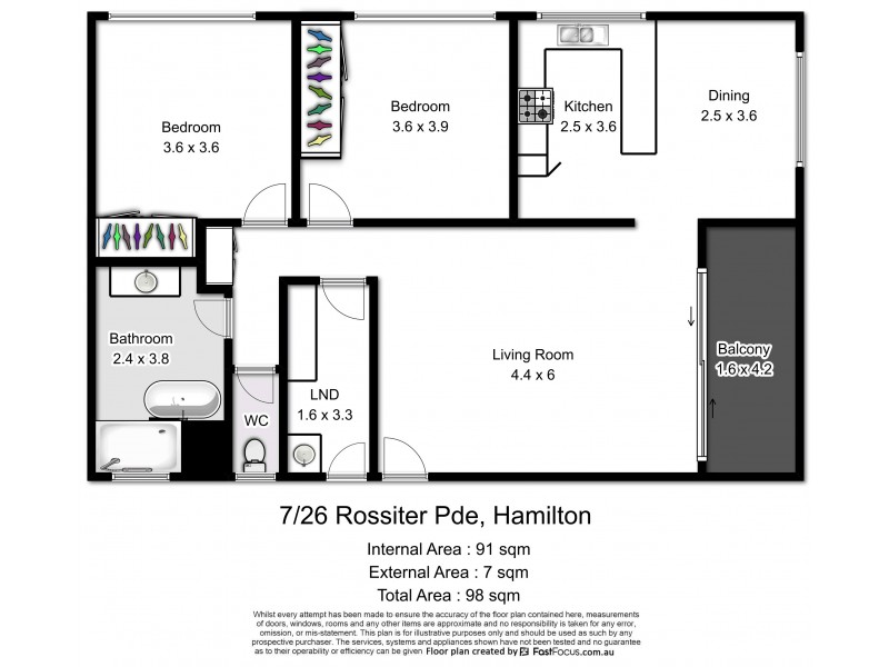 7/26 Rossiter Parade, Hamilton QLD 4007 Floorplan