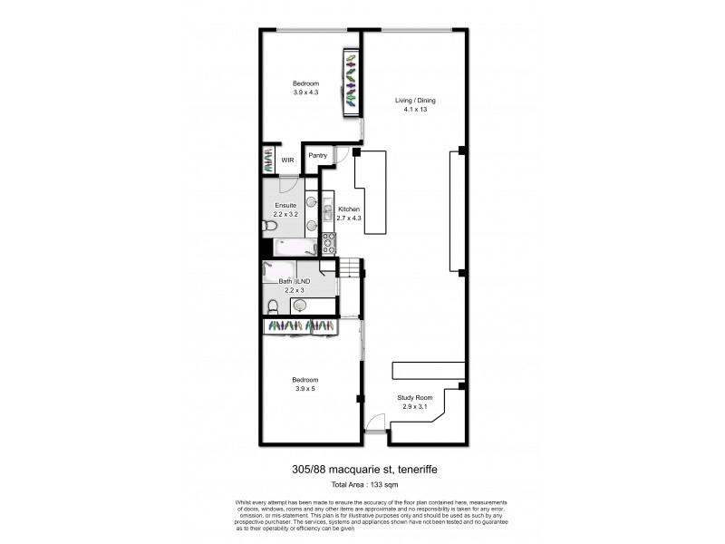 305/88 Macquarie Street, Teneriffe QLD 4005 Floorplan