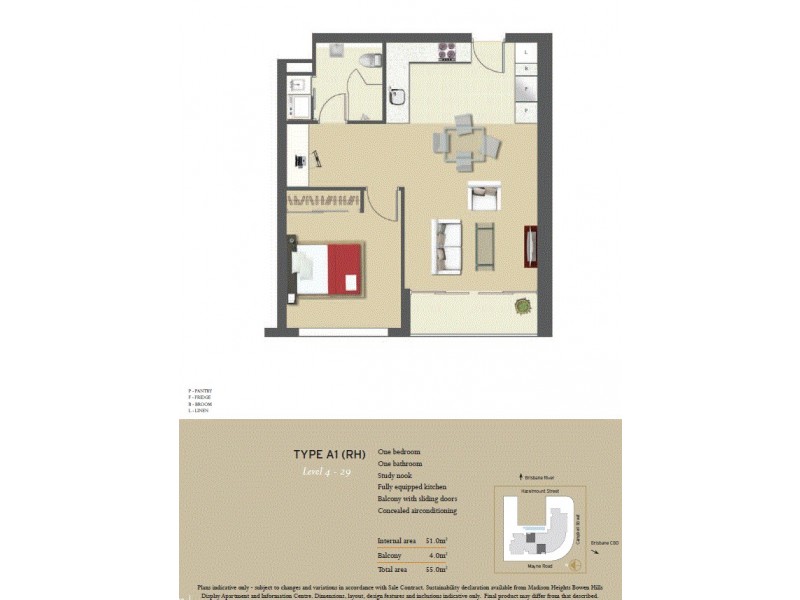2308/35 Campbell Street, Bowen Hills QLD 4006 Floorplan