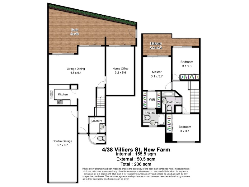 4/38 Villiers Street, New Farm QLD 4005 Floorplan