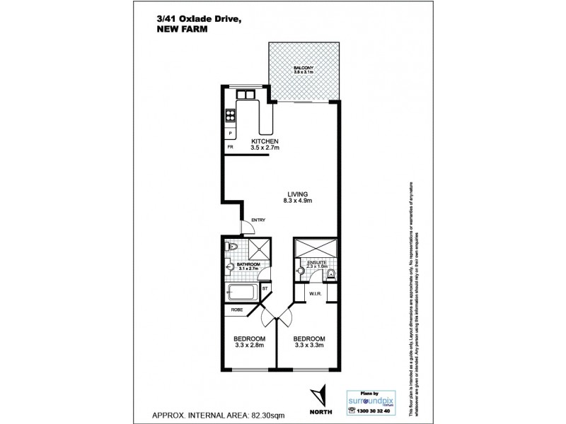 3/41 Oxlade Drive, New Farm QLD 4005 Floorplan