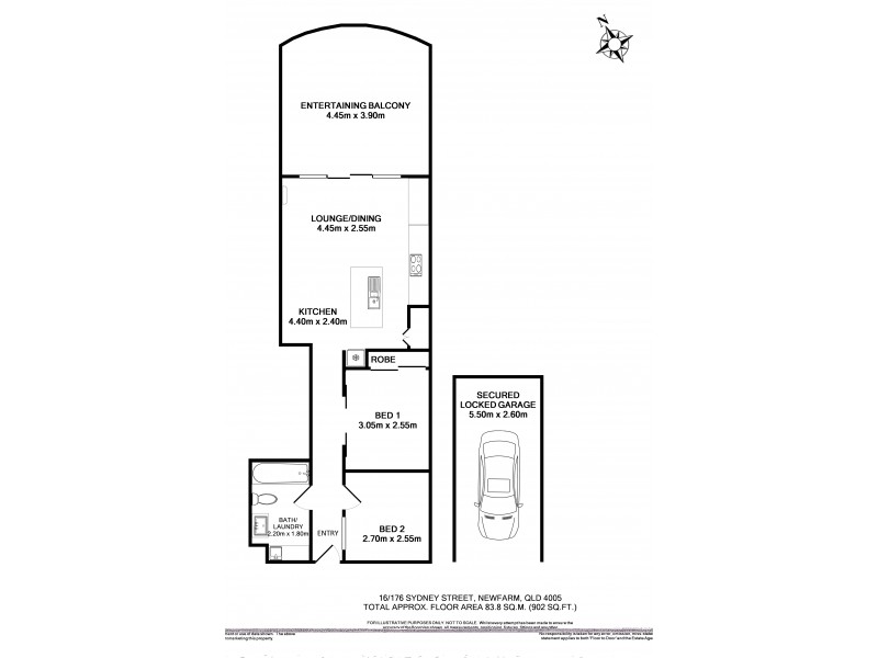 16/176 Sydney Street, New Farm QLD 4005 Floorplan
