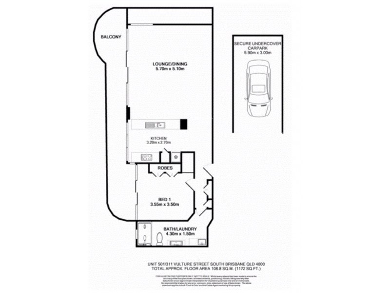 501/311 Vulture Street, South Brisbane QLD 4101 Floorplan