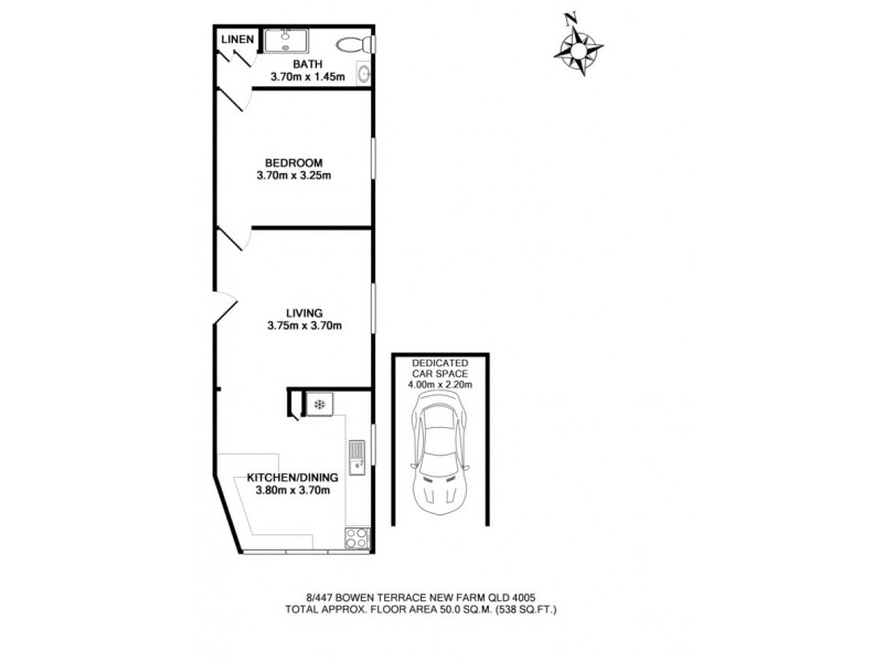 8/447 Bowen Terrace, New Farm QLD 4005 Floorplan