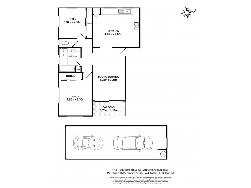 1/88 Herston Road, Kelvin Grove QLD 4059 Floorplan