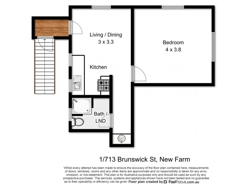 1/713 Brunswick Street, New Farm QLD 4005 Floorplan