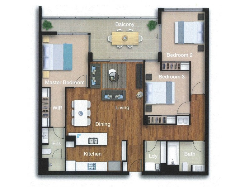 3203/310 Hamilton Reach, Hamilton QLD 4007 Floorplan