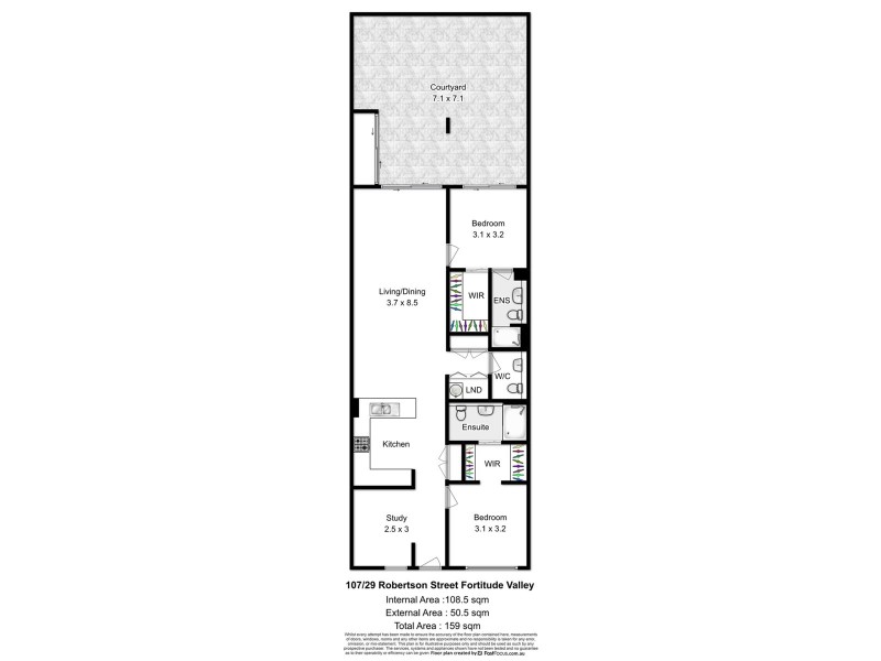 107/29 Robertson Street, Fortitude Valley QLD 4006 Floorplan