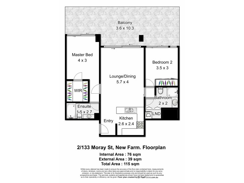 2/133 Moray Street, New Farm QLD 4005 Floorplan
