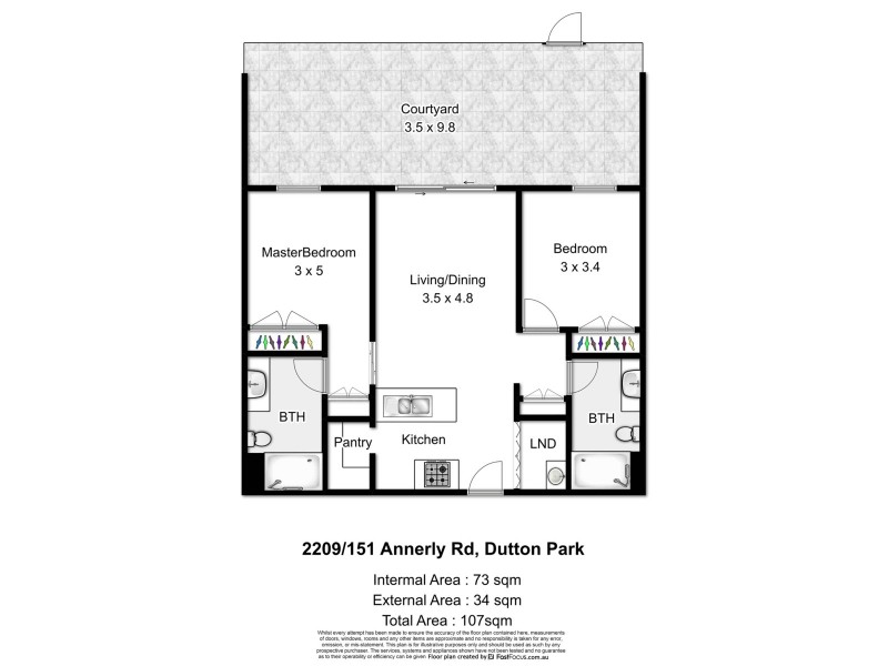 2209/151 Annerley Road, Dutton Park QLD 4102 Floorplan