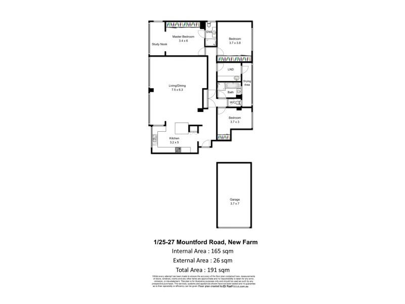 1/27 Mountford Road, New Farm QLD 4005 Floorplan