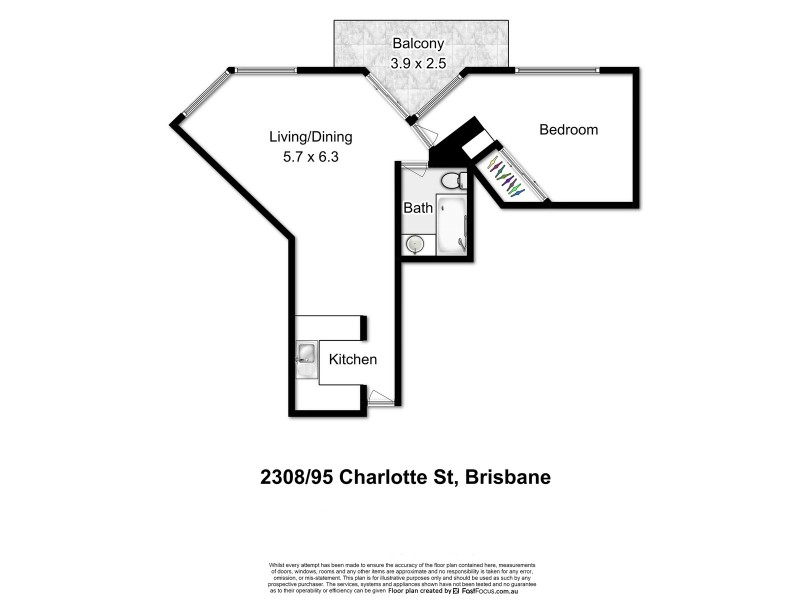 2308/95 Charlotte Street, Brisbane City QLD 4000 Floorplan