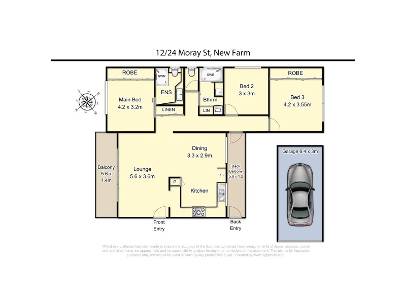 12/24 Moray Street, New Farm QLD 4005 Floorplan