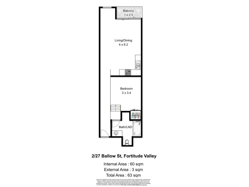 6/27 Ballow Street, Fortitude Valley QLD 4006 Floorplan